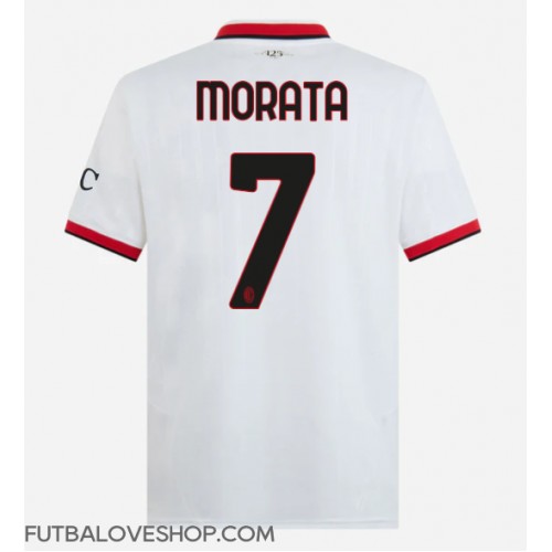 Dres AC Milan Alvaro Morata #7 Preč 2024-25 Krátky Rukáv